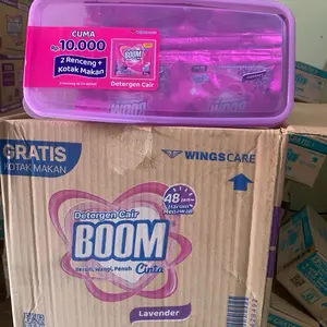 ((PROMO 2BOX))BOOM LIQUID CAIR 48 sachet Free Kotak Makan 20Ml termurah Deterjen