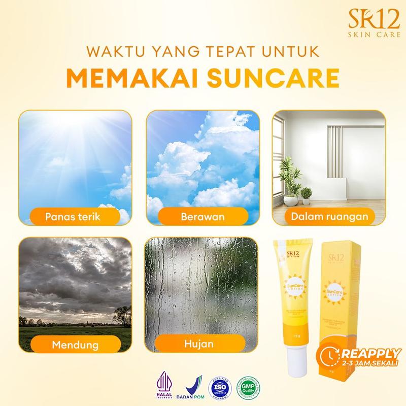 SR12 Suncare Lotion 15gr SPF 25++ Perawatan Pelindung Wajah Dari Sinar Matahari Dan Melembabkan - Sunscreen Mencerahkan Wajah 4