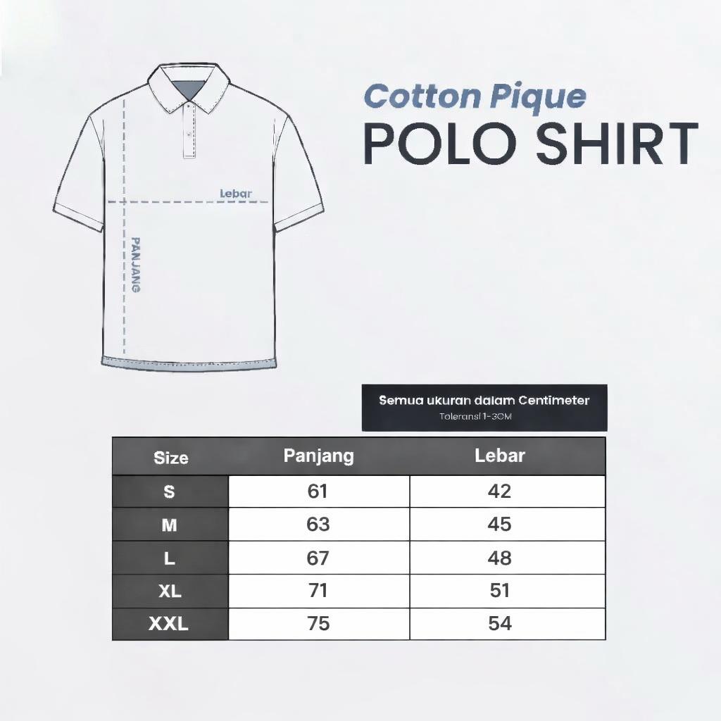 RIZGO Kaos Polo Shirt Polos Unisex Bahan Katun Pique Distro Ukuran S M L XL XXL Banyak Pilihan Warna Abu Tua Premiun Quality Size Lokal Pria Wanita Nyaman Adem