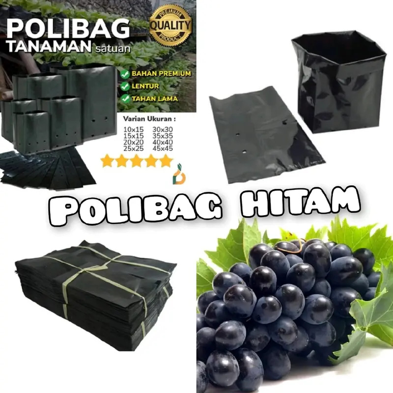 POLIBAG BERKUALITAS HITAM UNTUK ANGGUR ISI 1 0