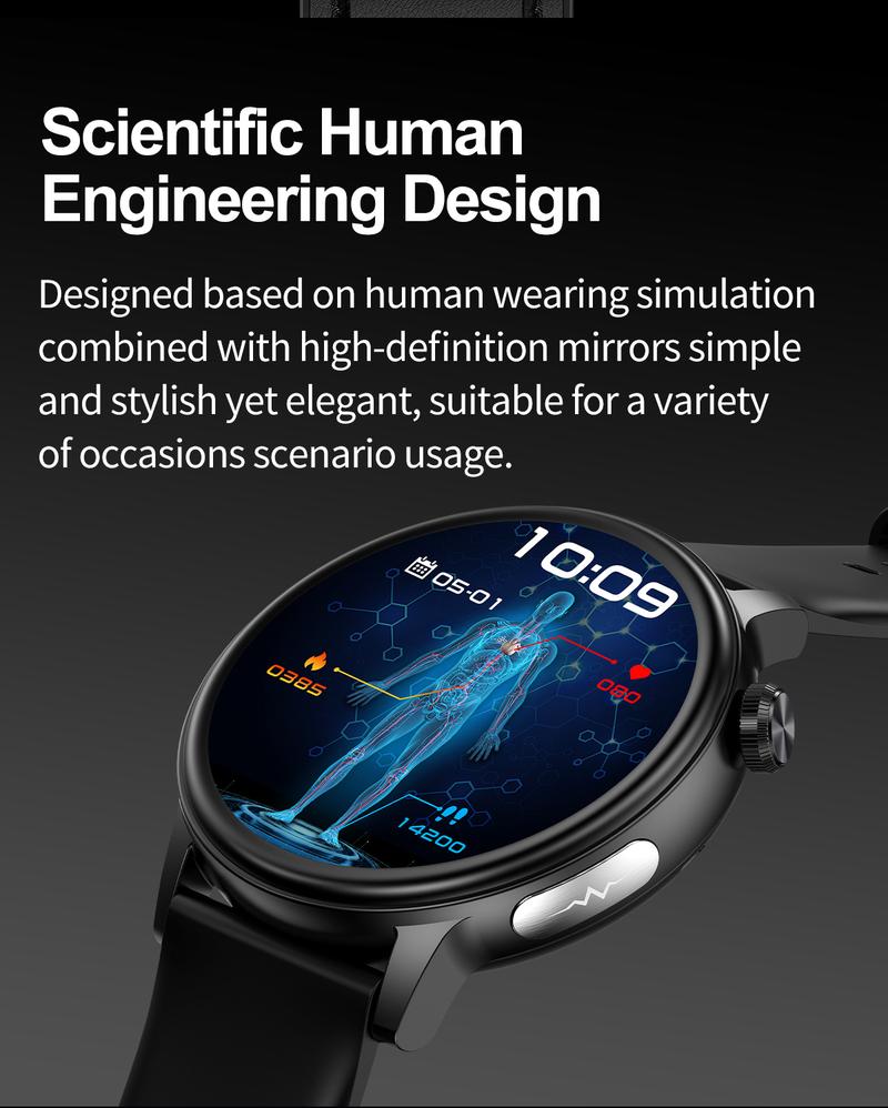 Product Introduction of Jam tangan pintar Non-Invasive Blood Glucose Blood Lipid Uric Acid Smartwatch ECG Body Temperature Blood Pressure Monitoring Untuk Pria Wanita Bluetooth Call Tahan air Bracelet VS ET481 ET310 ET470 6
