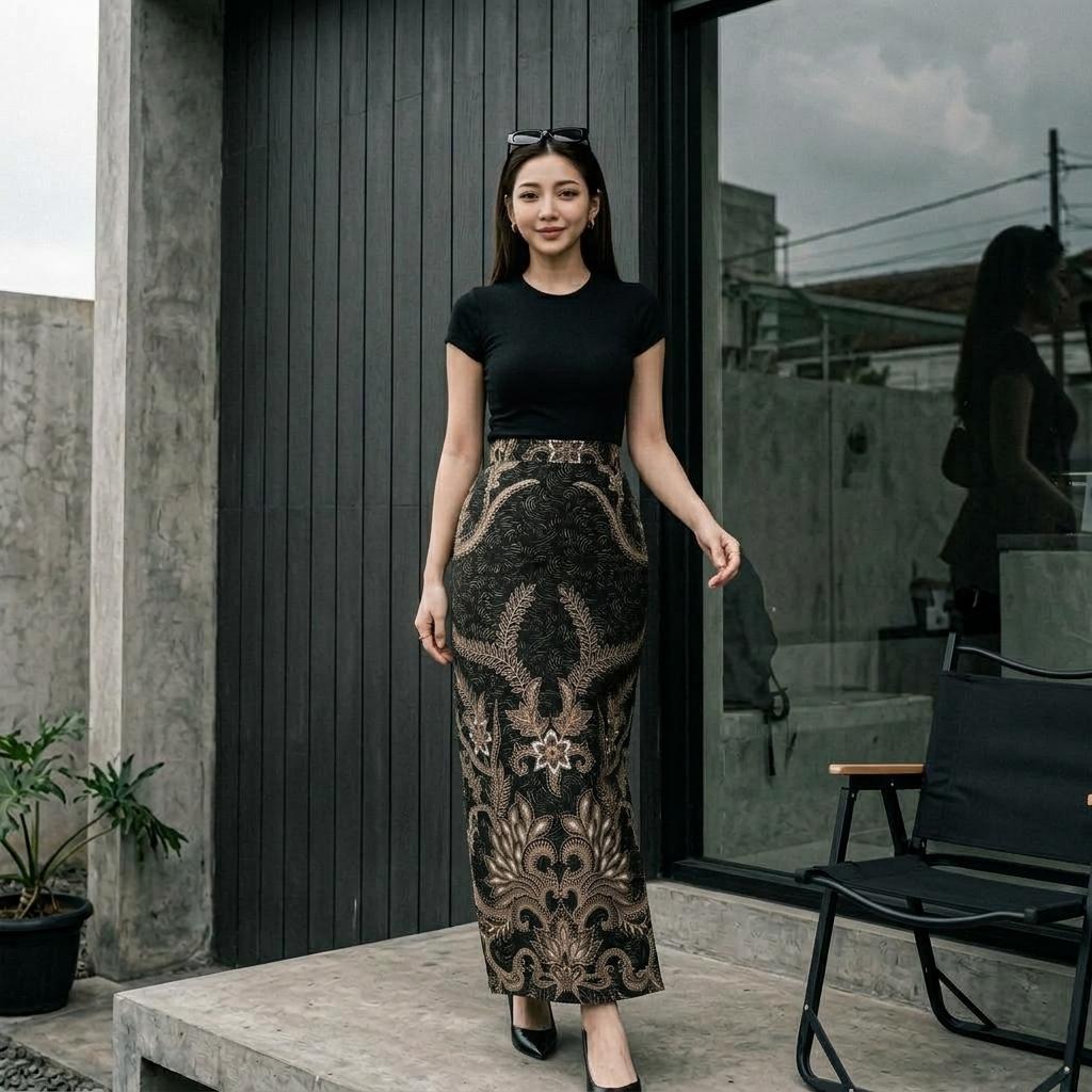 BATIK ROK SPAN Panjang Elegant Feminim Jawaable