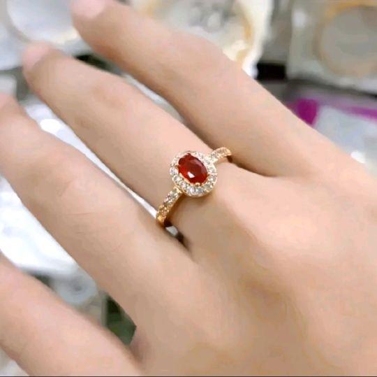Cicni Wanita Titanium Anti Karat Permata Tanam Oval Cantik Elegan Rings