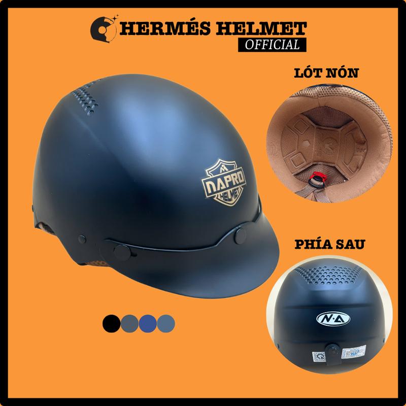 Nón mũ bảo hiểm nửa đầu không kính có lưỡi trai êm nhẹ thời trang - chuẩn đi đường tham gia giao thông 0
