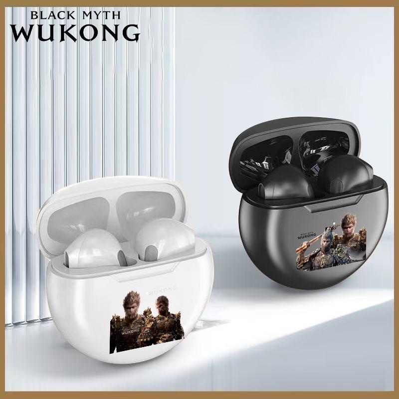 xctopest HT38 Black Myth Wukong AI Earphone TWS 50dB Peredam Kebisingan Aktif, Bluetooth 6.0, Daya Tahan Baterai 47 Jam, Headphone Nirkabel Sejati, IP54