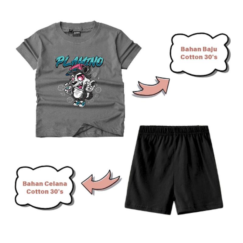 Product Introduction of Plamino Setelan Anak Laki Perempuan Motif Hewan Tupai Set Kaos Dan Celana Fashion 16