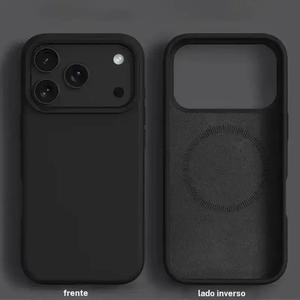 Funda magnética de silicona lujosa para iPhone 17 16 15 14 13 12 Pro Max Air series, compatible con MagSafe carga inalámbrica, diseño simple de color sólido rojo, adecuada tanto para hombres como para mujeres como accesorio para celular