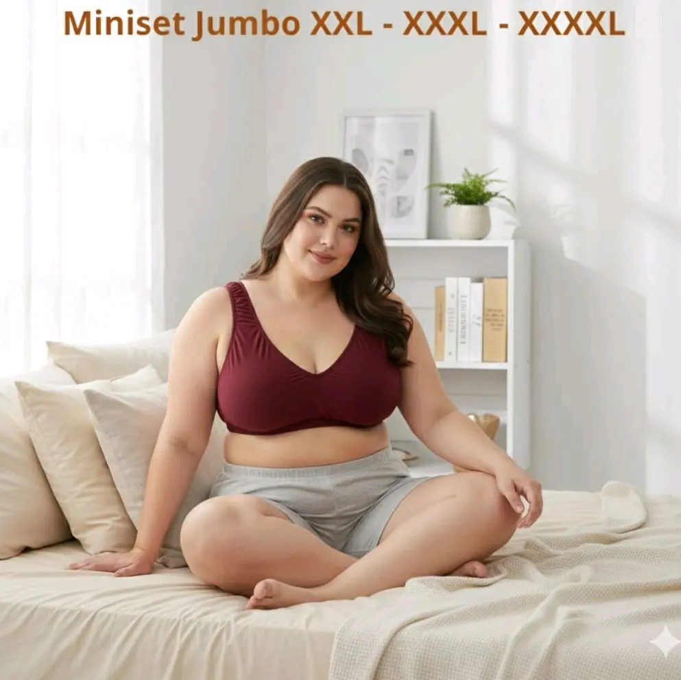 isi 3 Pcs bra cup jumbo Bb 60-130Kg bumil busui sehari hari Wanita Bh Dewasa Cantik