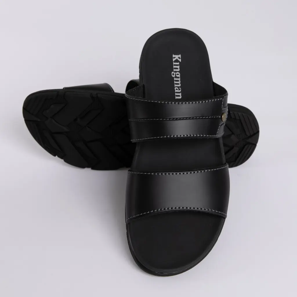 Kingman Sandal Pria Casual Kekinian Dijon Sendal Jepit Hangout Cowok Kulit Kualitas Import - DJ200