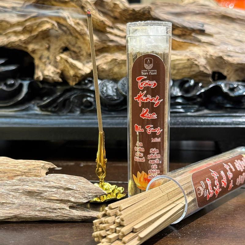[SƠN NAM] Nhang Trầm THANH RỤC NHA TRANG Đặc Biệt (ống 20gram 46 thanh, tặng kèm kẹp vàng) hương lan xa thơm sâu