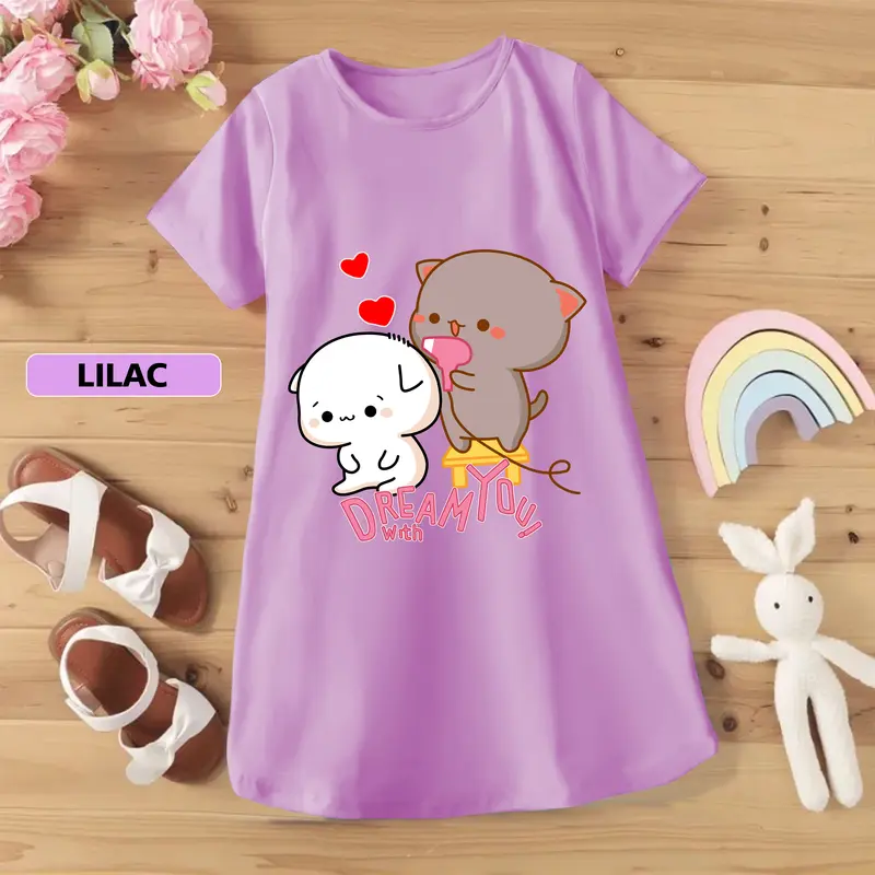 Baju Anak Daster Anak Anak Perempuan. Dress Anak Murah, Tunik Anak Motif DREAM WITH YOU Dress Anak Kekinian, Anak Usia 1-10 Tahun 3