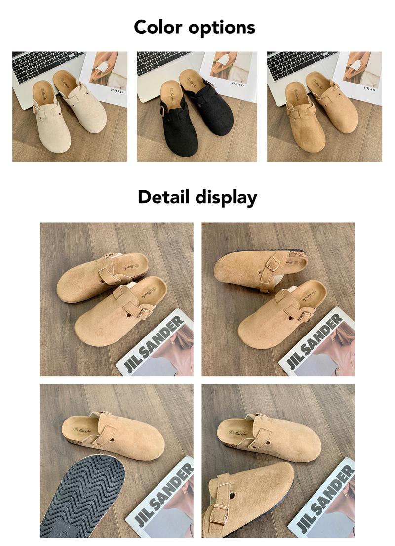 Product Introduction of Sissy Unisex Cowhide Skin Leather Clogs Half Flat Sandals 36 to 45 Couple Slippers Footwear Shoes Comfort Boys 1