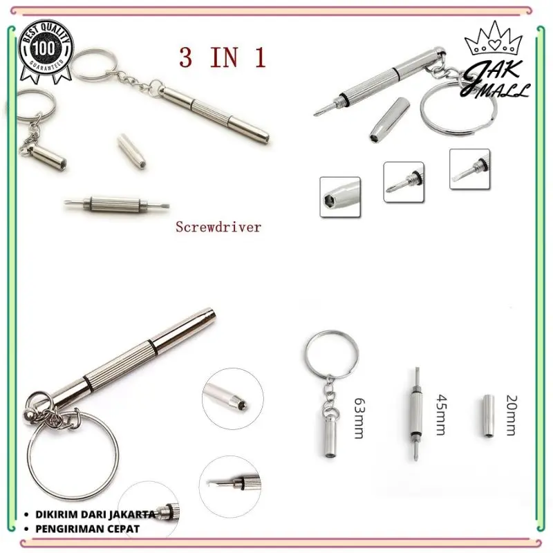 Gantungan Kunci Obeng Emergency Screw Driver Keychain JM 0