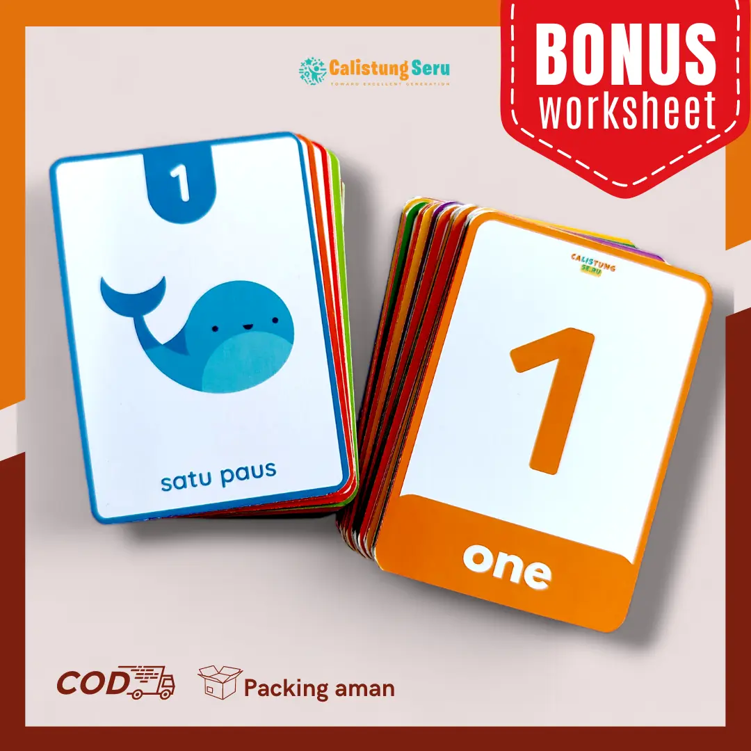 Flashcard Angka 1-100 Bahasa Inggris Media Belajar Angka dan Berhitung untuk Anak Usia Dini Toys