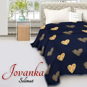 Jovanka Selimut Bulu Halus Motif Untuk Tempat Tidur