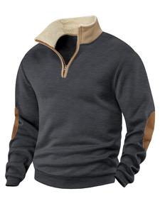 Sudadera con capucha y cierre de bloque de color para hombre, cómoda y casual para deportes al aire libre, chaqueta de otoño.