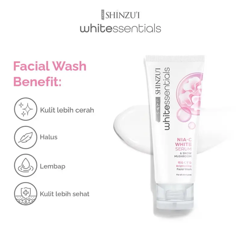 Shinzui WHITEssentials Double Brightening Facial Wash Snow Mushroom 6