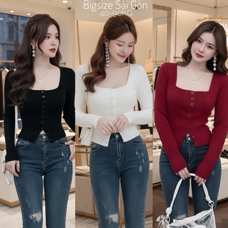 Thời Trang Áo Thun Vải Nỉ Tăm Có Bigsize 50 - 100Kg Dễ Thương Nữ Women Top Đen Cổ Tròn Sơ Mi - B.1290
