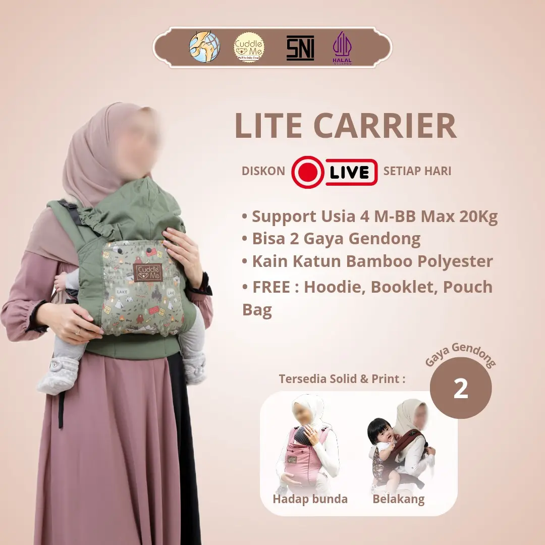 Gendongan Bayi SSC Cuddleme Lite Carrier | Gendongan M Shape