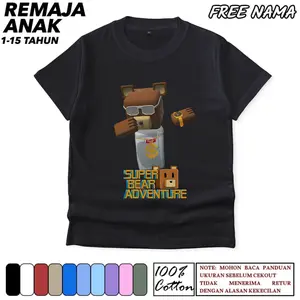 Game Super Bear Adventure Kaos Anak & Remaja Usia Tanggung 1-15 Tahun 3 Baju Viral 100% Katun Distro Combed 30s D50 Fashion Laki Laki Perempuan cowok cewek