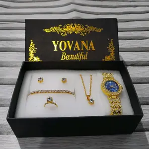 Set Perhiasan Yovana Beautiful Blue Sapphire plus Box dan Jam Tangan Anti Air