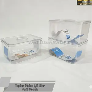 Promo 3 Pcs Hako Toples 2,3 Liter Terbaru Bening Akrilik Kotak Wadah Besar Topping Tempat Prasmanan, Wadah Jualan Bazar, Wadah Es teler Anti Pecah Tebal Premium