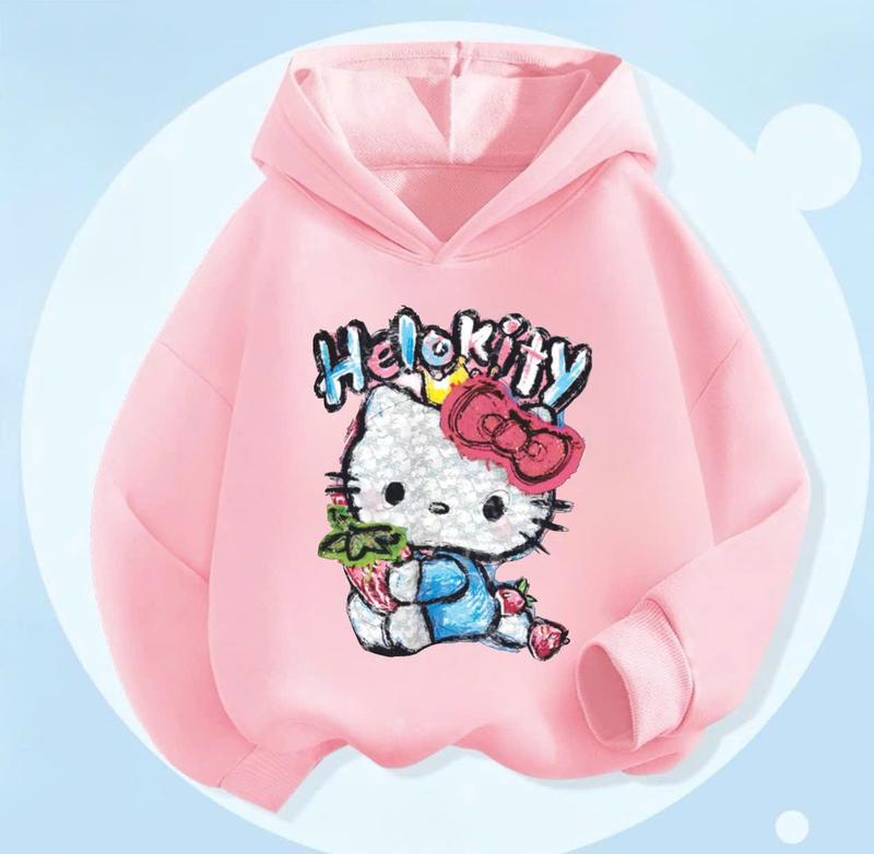 Áo nỉ hoodie Hello Kitty LABUBU, Áo nỉ có mũ hai lớp  cho bé trai, bé gái  in HÌNH Hello Kitty LABUBU chất nỉ bông vừa tay basic dễ mặc  dễ phối đồ cho bé từ 6-30kg