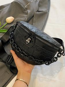 Bolso con diseño único de calavera, bolso bandolera y de hombro a la moda, estilo versátil para todas las ocasiones