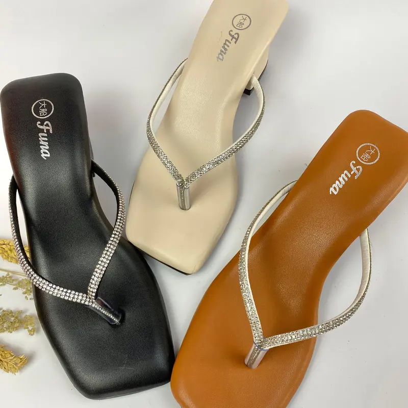 Ofuna - Hak tahu 5 cm Terbaru heels Ms 15 jepit mutiara Sandal Wanita Sendal 4