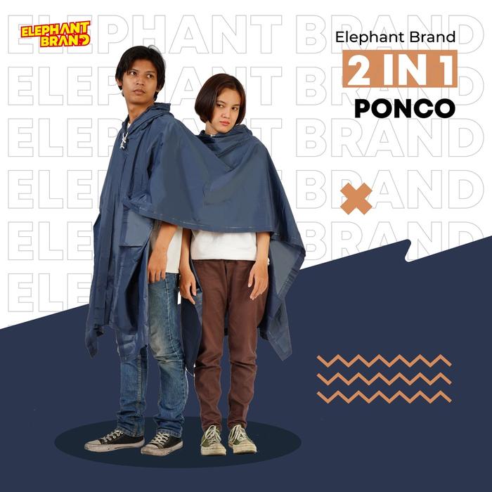 Gambar Jas Hujan 2-in-1 Poncho Elephant Brand untuk 2 Orang Ukuran All Size - Jas Hujan Kelelawar 2 Kepala - Biru dari elephantbrand.id Kab. Karanganyar Tokopedia