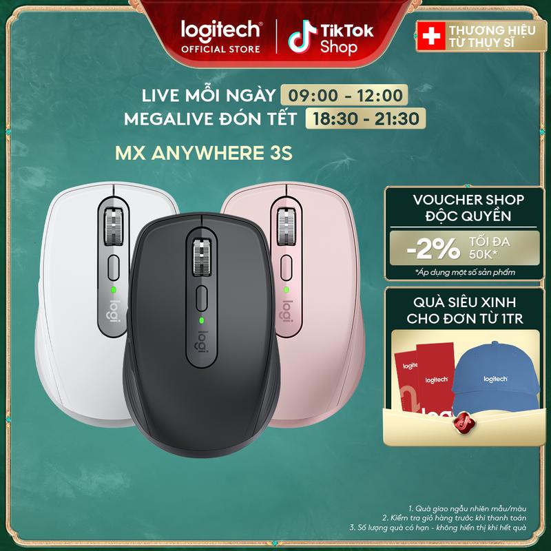  Chuột không dây Logitech MX Anywhere 3S - Cuộn nhanh Theo dõi 8K DPI trên mọi bề mặt Nhấp chuột yên tĩnh Các nút có thể lập trình USB C 