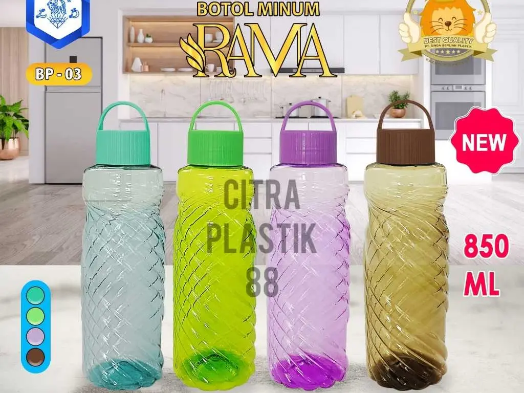 Botol Air Minum Rama 850 ML Plastik BP-03/Botol Minum Plastik