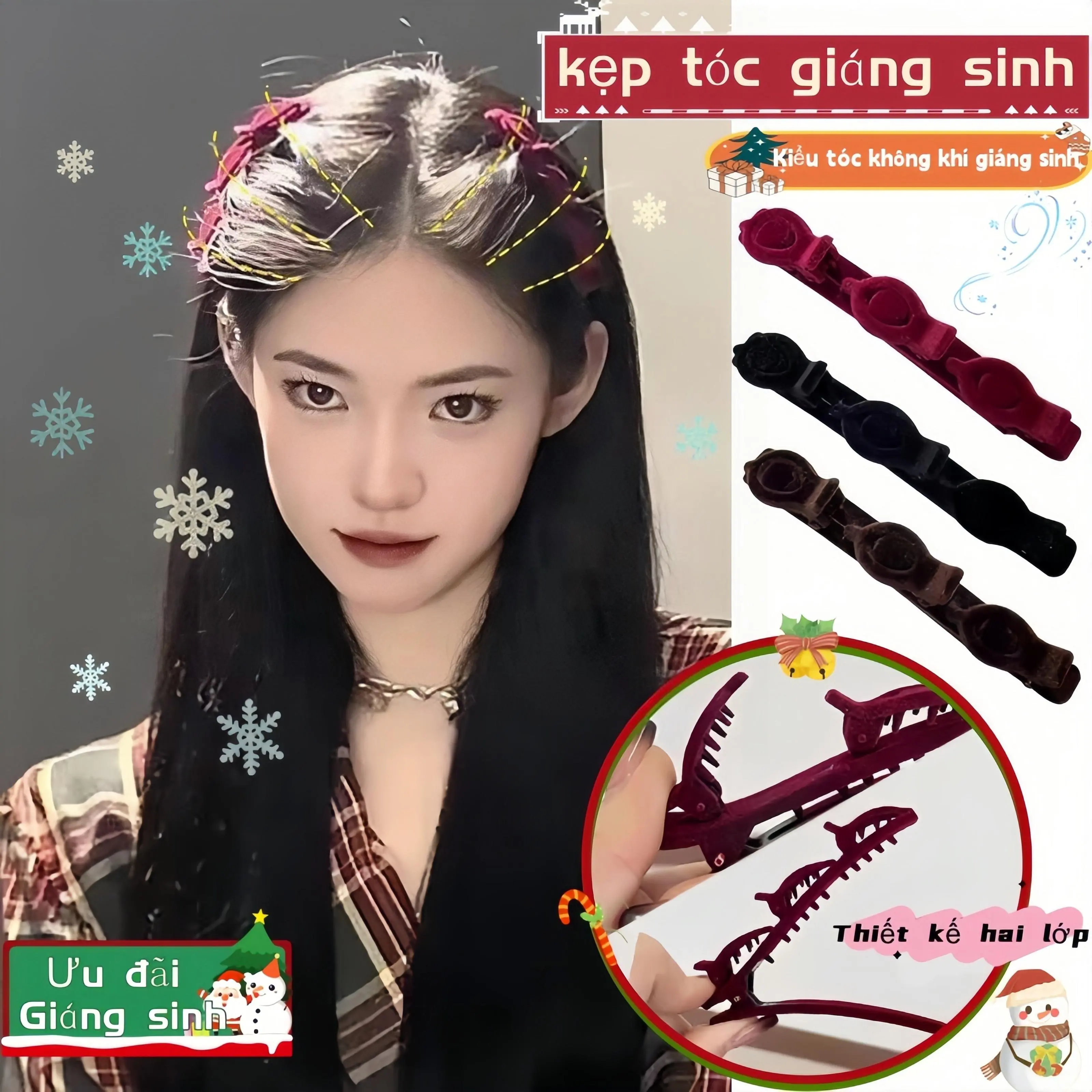 Kẹp Bên Thời Trang Và Dễ Phối Đồ OKIS, Tạo Kiểu Tóc Công Chúa Ngọt Ngào Dễ Dàng, Làm Cho Tóc Trông Dày Hơn, [Thanh Toán Khi Nhận Hàng]