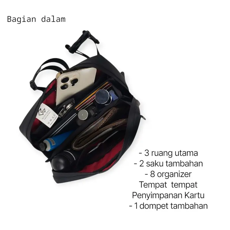 Tas murah Berkualitas GOEZ BAG- Handbag Pria GARDEN Exclusive Sling Bag ,Tas slempang Waterproof  Waistbag Clutch Bag Anti Air Anti Bara Api Tas cowok weatherproof Minimalist 6