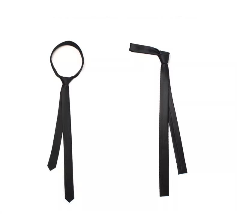 Product Introduction of Black Tie Thin Narrow Version Male Fashion Casual Young Thin Korean Narrow Small Thin Female Decoration Ins Match 18