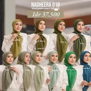JILBAB POLOS || N010 NADHEERA LUXURY | VOAL POLOS | SEGIEMPAT POLOS Square Muslim Kerudung Wanita