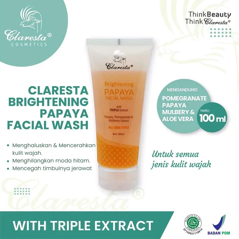 sabun cuci muka papaya facial wash Mencerahkan Wajah Membersihkan Komedo 3