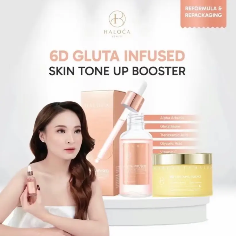 • HALOCA BEAUTY • (BASIC NIGHT) 1pcs HB CHROMOSOME 250gr & 1pcs Gluta Infused 50ml