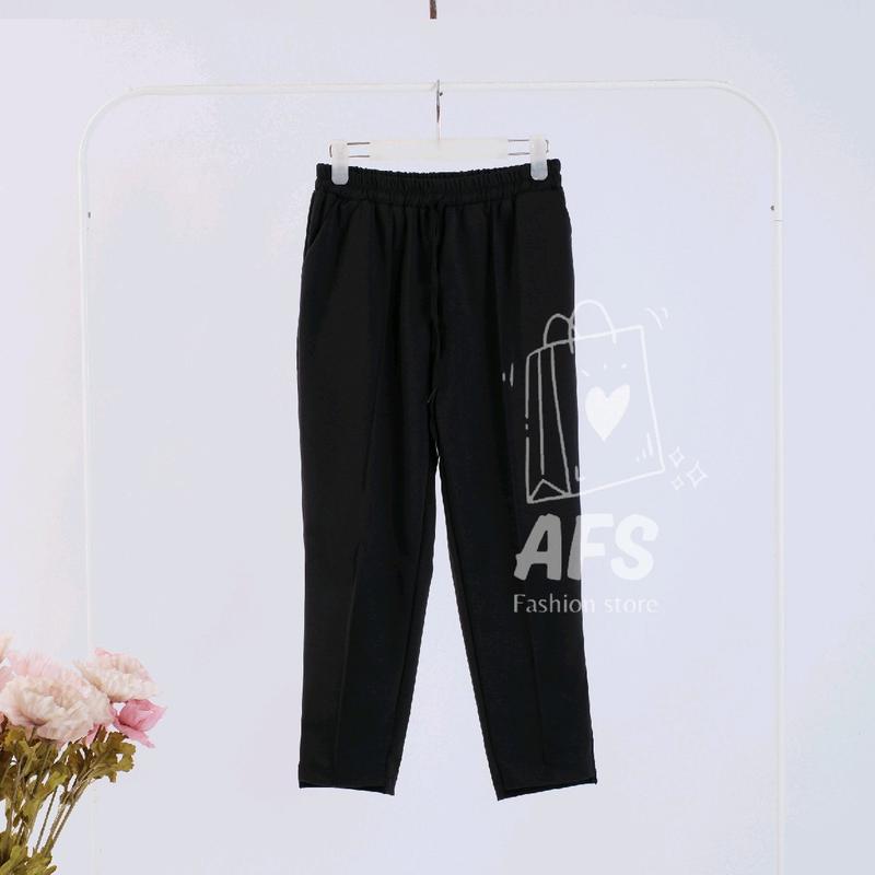 ORO PANTS Celana Baggy Pants Wanita Bahan Katun Paraguay Lembut kulot stripe Celana wanita ootd  celana Nyaman Kain Halus Casual Santai Clana Panjang 5