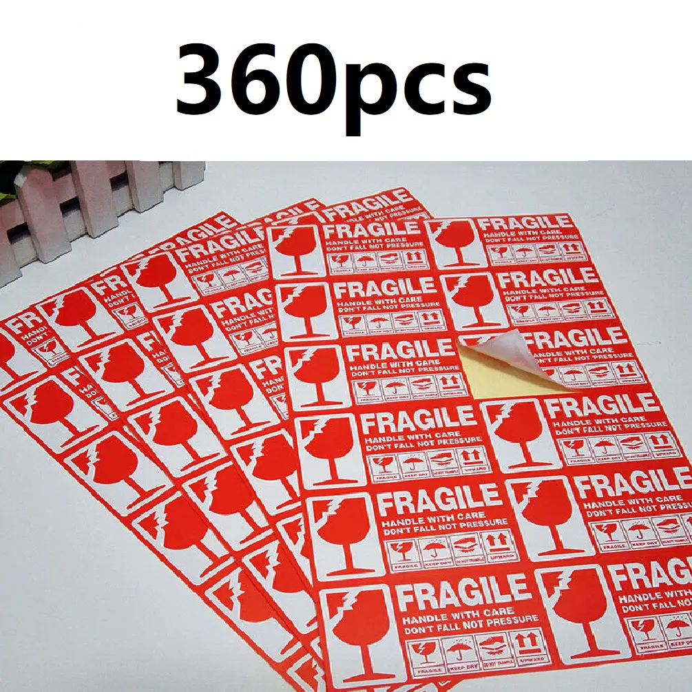 (360pcs)Fragile Sticker Sticker Label Fragile Tape Courier Bag Parcel Bag Carton Box Mudah Pecah Warning Label