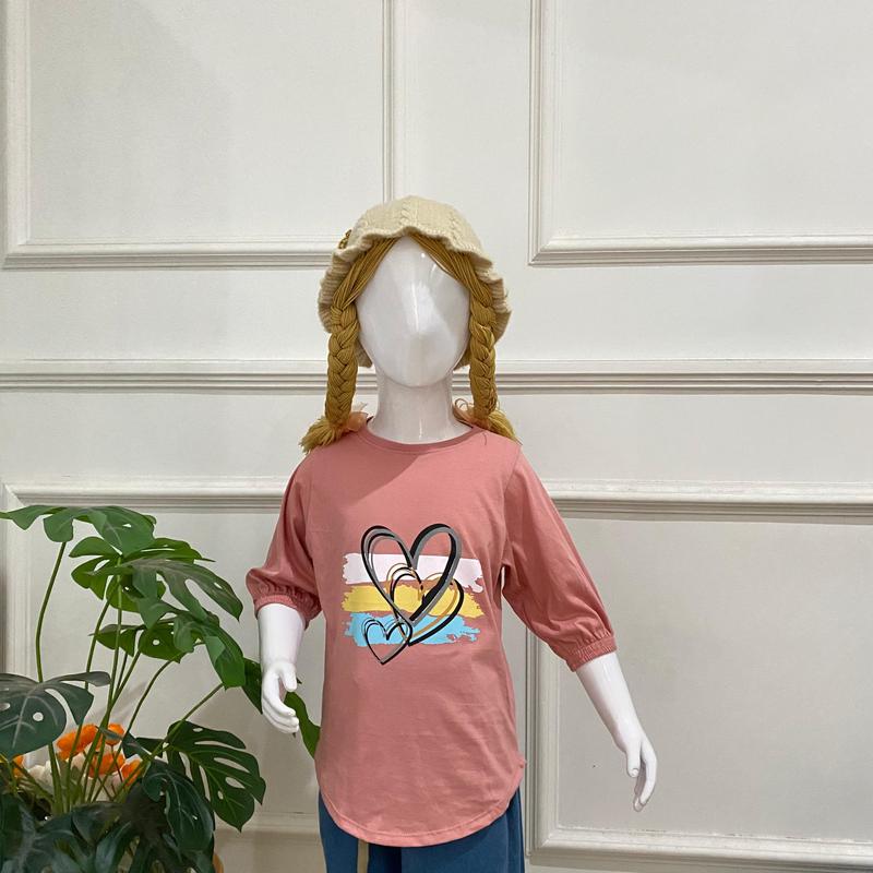 atasan anak usia 3-12 tahun baju blouse tangan 3/4 bahan cotton combed Fashion 0