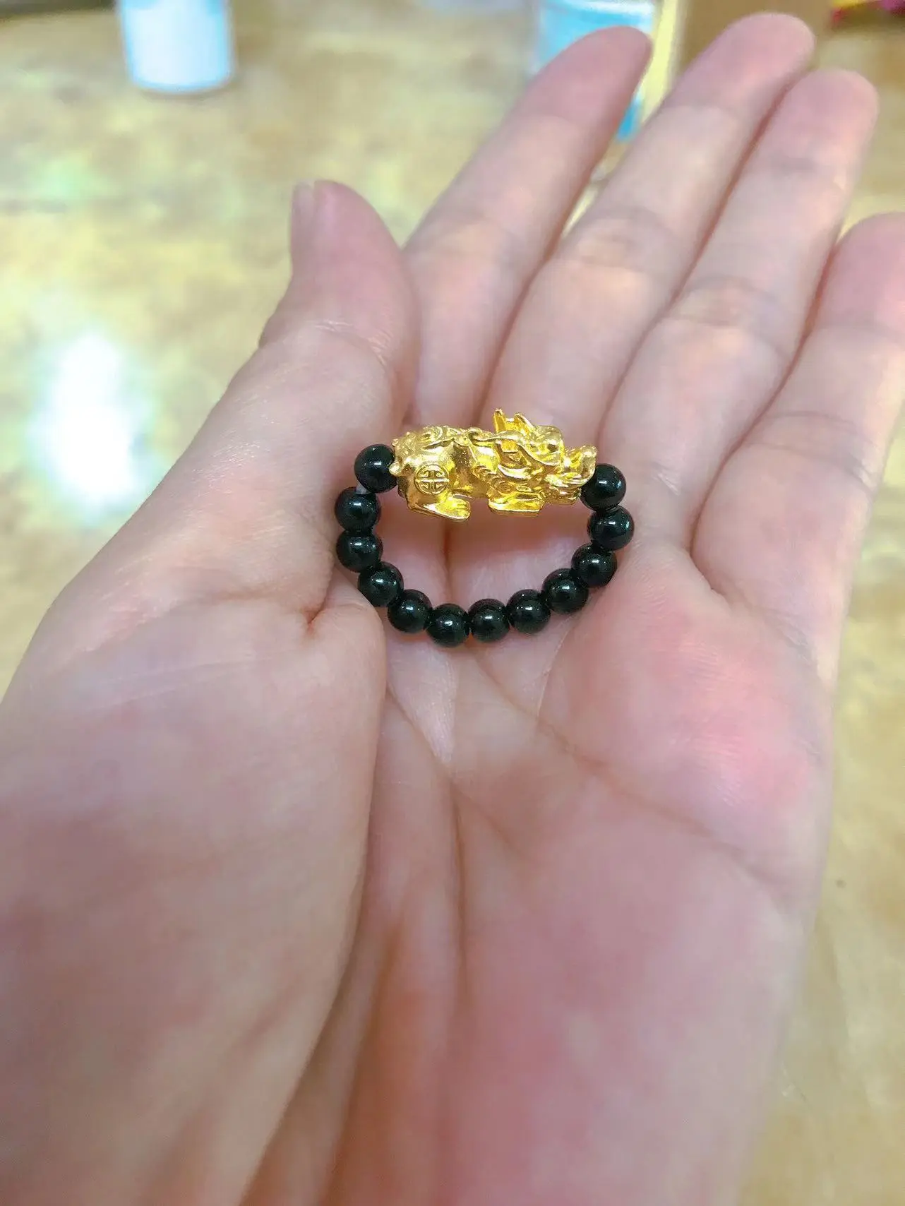 fengshui pixiu lucky ring with gold plated.
