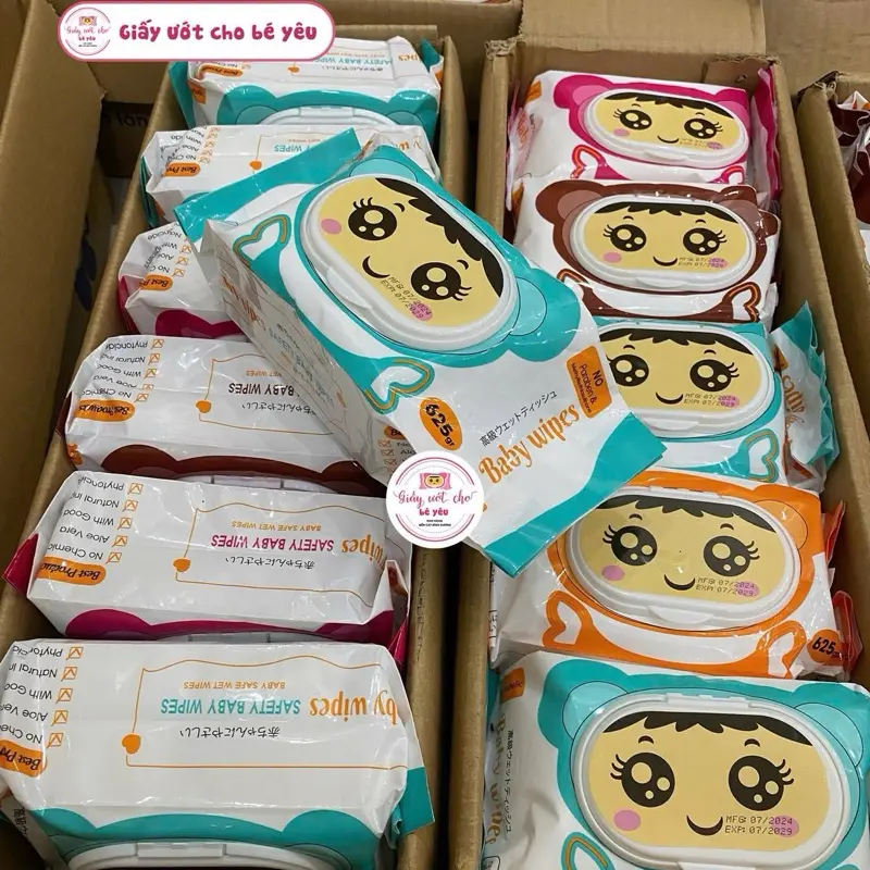 [Giá sỉ] BABYWIPE Combo 10 Bịch Khăn Giấy Ướt 625gram Khổ Giấy To 18x24cm Vải Bi Không Dệt Mềm Mịn An Toàn Cho Da Bé Hạn Sử Dụng 2028 8