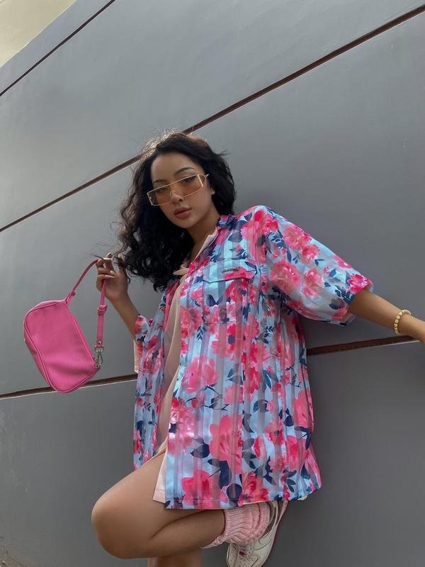 Áo Sơ Mi 2 lớp URBAN MONKEY Valencia Maison Parfaite Shirt Lụa Phối Voan màu hồng Nam Nữ Local Brand