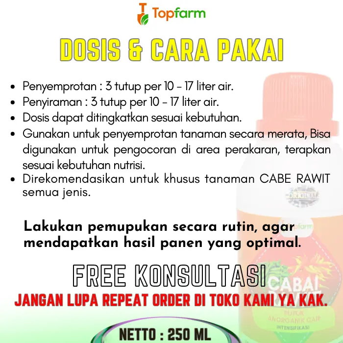 Pupuk Cabe Rawit - Booster Cabe rawit / Pupuk Penyubur Tanaman Cabai / Pupuk Pelebat Buah Cabe Rawit / Pupuk Khusus Pohon Cabai / Pupuk Pembesar Cabe Rawit / Pupuk Cabai 6