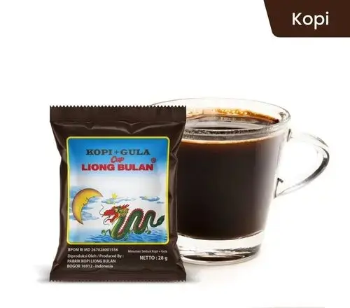 KOPI LIONG BULAN 1 PACK PLUS GULA KHAS BOGOR TANPA PENGAWET 28GRAM Coffee Susu 5