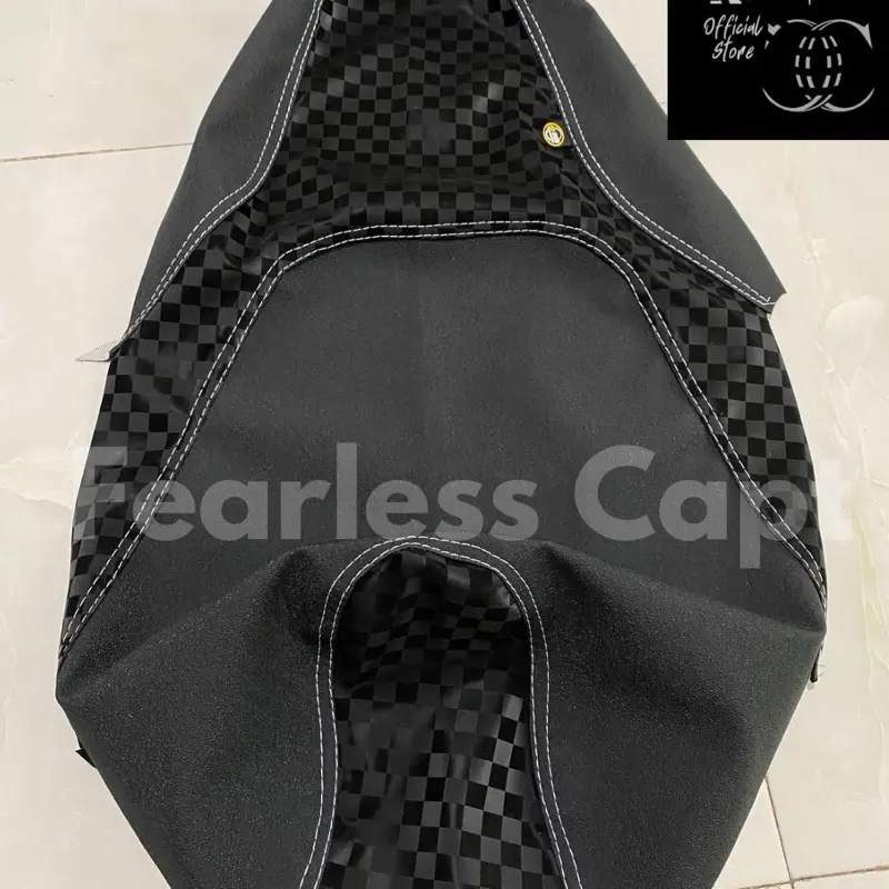 Kulit Jok Motor Jahit Tengah/3Jahitan Amplas Sbtech Kombinasi Catur Kotak Kotak Kulit Jok Motor Beat, Vario, Mio, Scoopy, Kulit Jok Pasir X Catur Model Terbaru Terlaris Motorcycle 5
