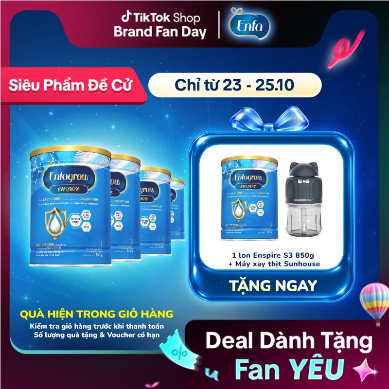 Bộ 4 lon sữa bột Enfagrow Enspire 3 850g