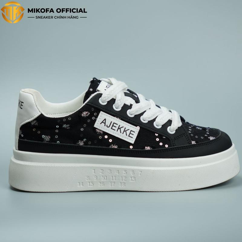 Giày Thể Thao Nam MIKOFA - Độn Đế Tăng Chiều Cao 4CM Giày Thể Thao Cổ Thấp Phối Vải Kim Sa Lấp Lánh Mix Da PU Cao Cấp Đế Cao Su Khâu Chống Trơn Trượt Lót Rời Chống Sốc Êm Ái Trẻ Trung Năng Động Đi Học Đi Làm Đi chơi T18