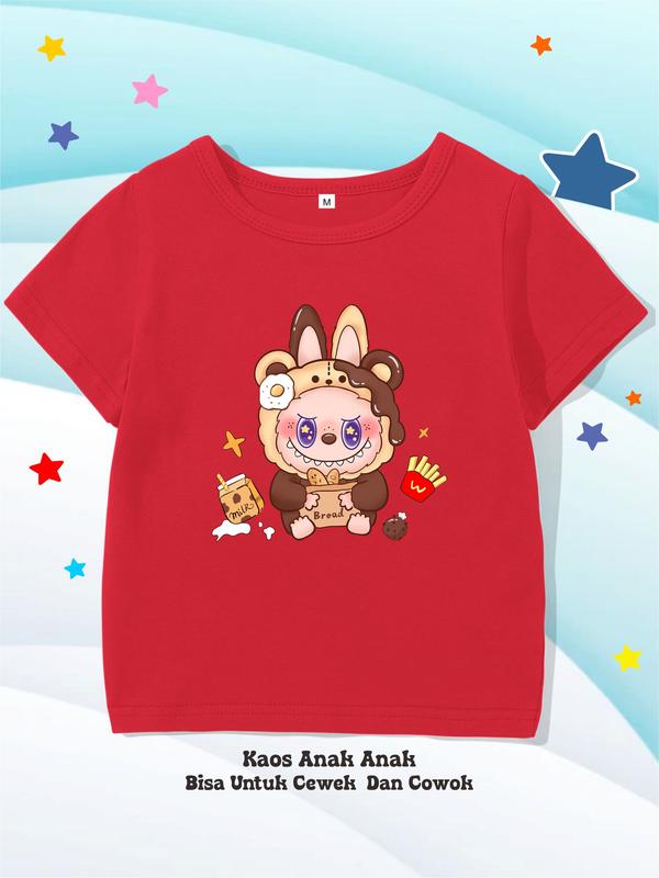 Chibi-chibi | LABUBU COKLAT | T-shirt Kids | Kaos anak cewek cowok Fashion 0